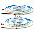 5mm 8mm LED Strip 2835 DC24V 12V 120LEDs/m Home Lamp Strips Red Ice Blue Yellow Orange Pink Flexible And Cuttable Soft Lamp Bar