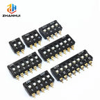 5Pcs/Lot 2.54mm SMD DIP Switch KM‑01 KM Series Gold Plated Pin 2/3/4/5/6/8/10Pin Patch Switch PCB Board Adjustable Toggle Switch