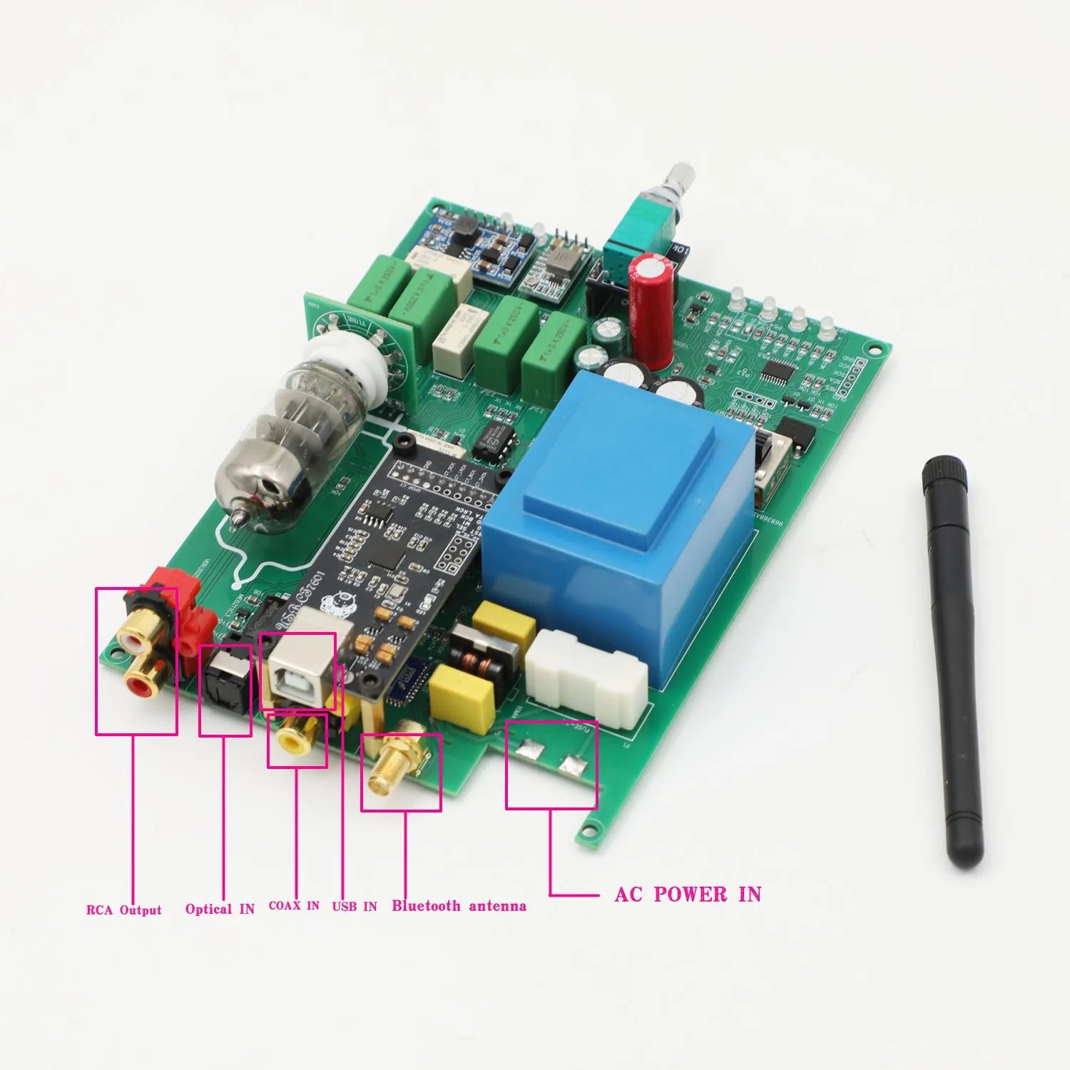Classic TDA1543 Vacuum Tube Audio Decoder Board Hifi USB COAX OPT Bluetooth DAC