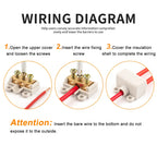 DIY GO 5PCS High Power 1 in 2/4 out Splicing Cable Connector 60A/400V 1-6mm2 Wire Connector Screw lock Terminal Block