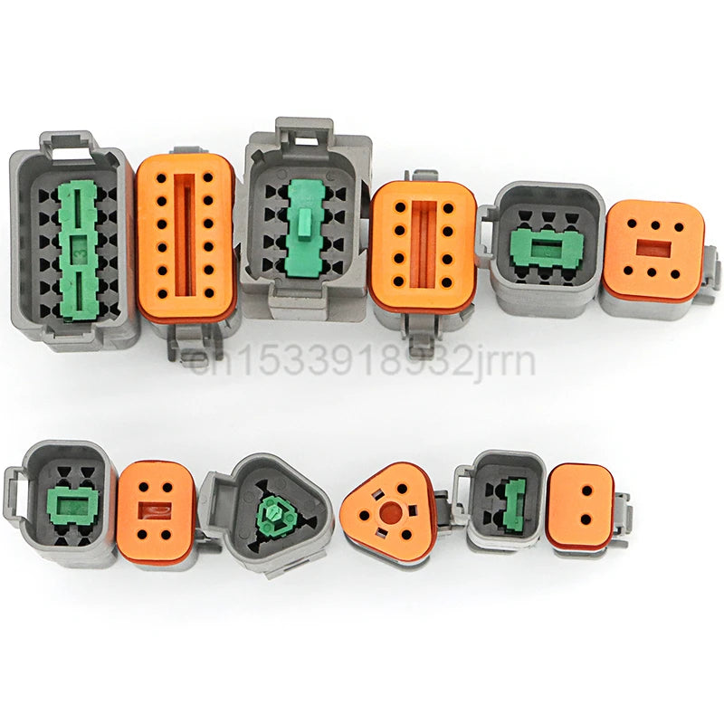 1Set DT Waterproof Automotive Connector Plug Kit DT06-2S/DT04-2P 3P 4P 6P 8P 12P Male Female Plug Socket For Automobile 22-16AWG