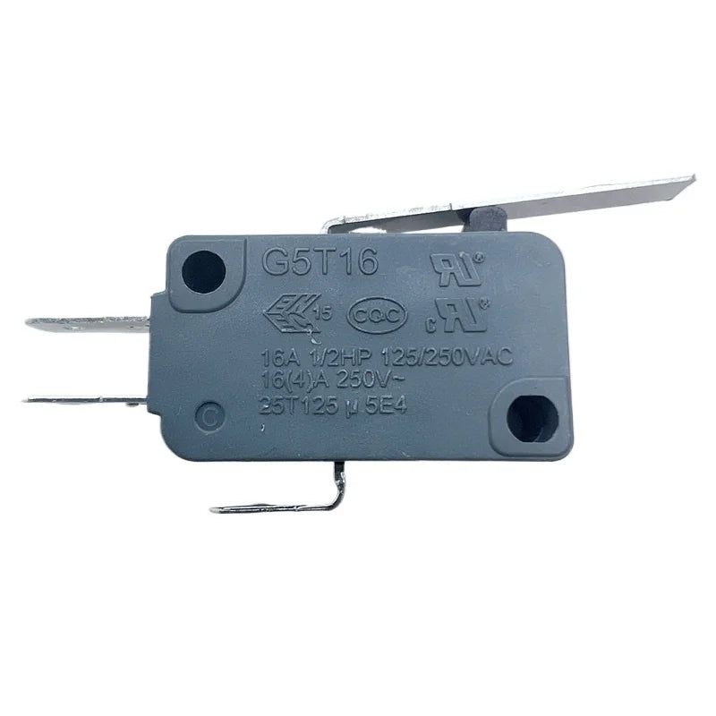 10Pcs G5T16 3‑Pin Micro Switch,16A 125/250VAC, Momentary Limit Switch with Lever Arm, UL CQC Certified for Appliance Power Tool