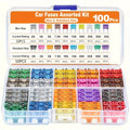 100/180 Piece Automotive Fuse Set, Complete Range of Current Specifications. Color-Coded Amperage for Quick Identification; High-Quality Conductive Metals with Good Conductivity and Sensitive Melting Properties. Transparent C