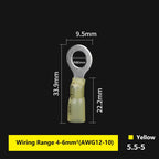 Heat Shrink Ring Round Insulated Terminals Wire Cable Connectors Wiring Crimp Terminals RV1.25/2-5/6/8 Marine Seal Up Waterproof