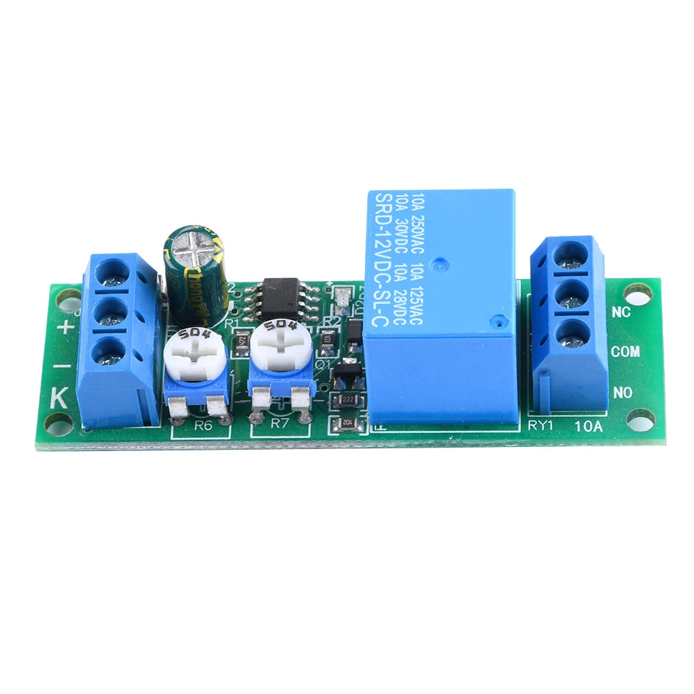 DC 5V 12V 24V Time Delay Relay Module Delayed Connection with Delayed Disconnection 2nd Gear Adjustable Relay Board 0-15 Minutes