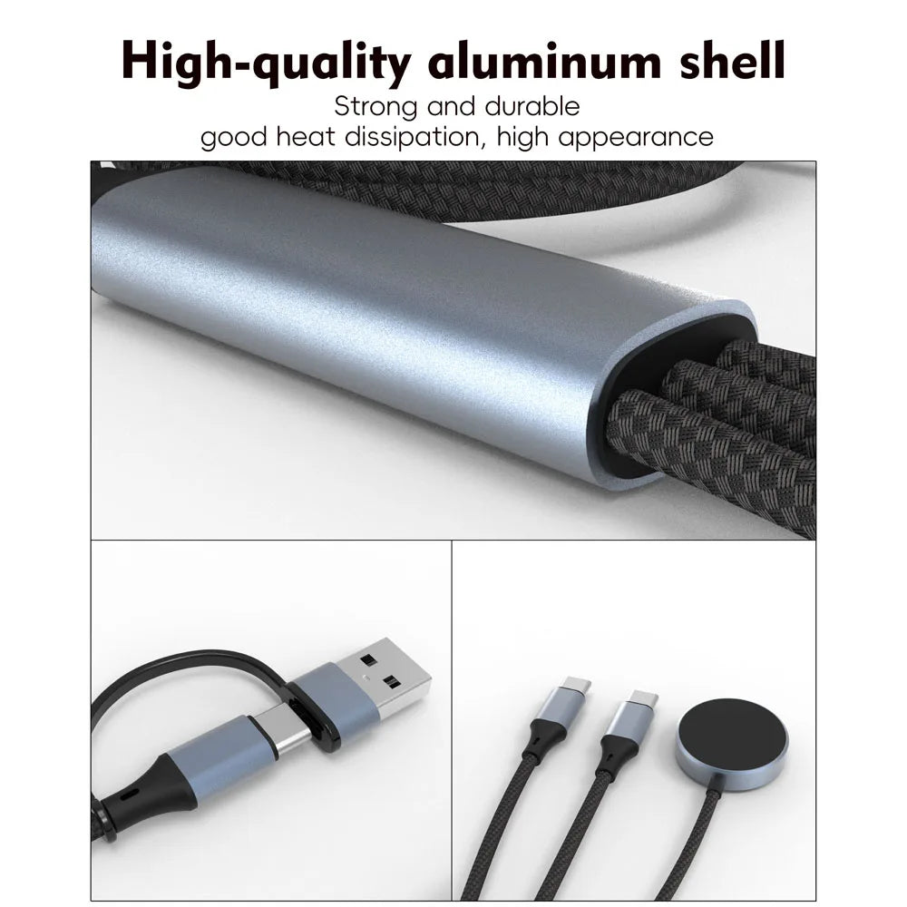 3 In1 Wireless Charging Cable for Mobile Phones with USB-C Wireless Charger for IPhone13 14 16