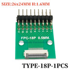 1PCS FFC/FPC Conversion Board 0.5mm Pitch Connector 2.54MM Double Row Bending Pins 4/10/12/14/15/16/18/22/24/26/30/34/40/50/60P