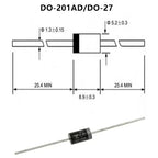 10PCS,TVS Diode DO-27 1500W 6.8V 12V 15V 18V 24V 33V 36V 200V 250V 400V 1.5KE 6.8A 12A 15A 18A 24A 33A 36A 150A 200A 300A 400A