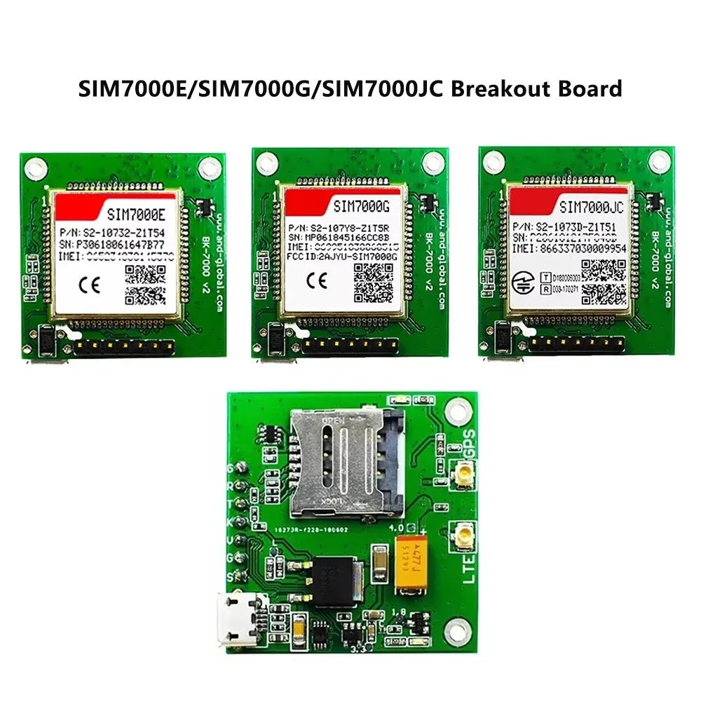 SIMCOM SIM7000E SIM7000G SIM7000JC Breakout Board Cat-M/NB-IoT/GSM Module Compatible With SIM900 SIM800F LTE GPS Antenna Kit