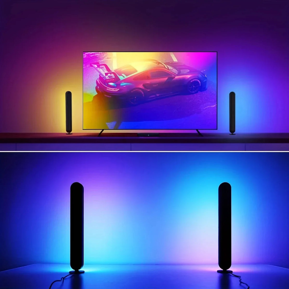 2pcs RGB Led Light Bar Music Rhythm Lights for  Gaming Room Tv and Party Decoration Sync with Music Rgb Desk Lamp