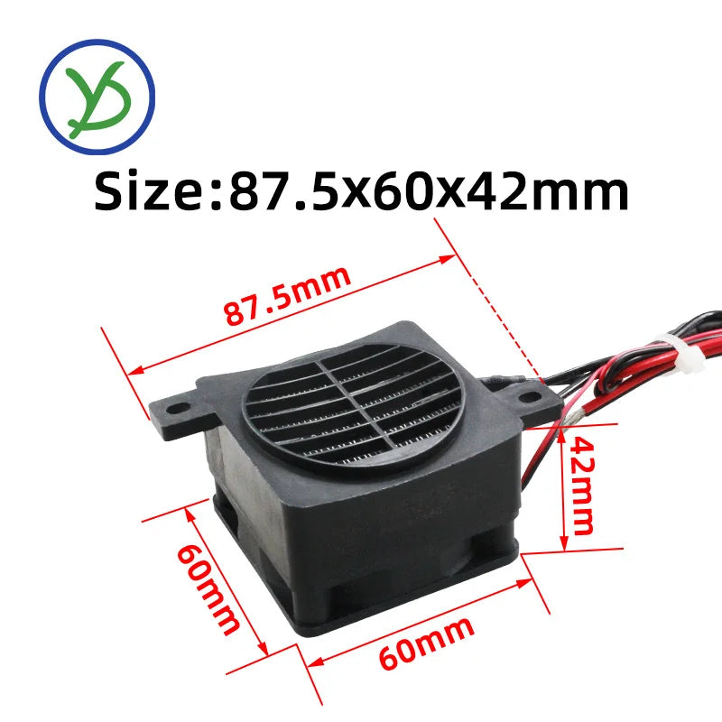 12V 24V 48V 110V 220V PTC Heater With Fan 50W~400W Insulated Ceramic Thermostatic Fan Heater Pet Insulation Incubator PTC Heater