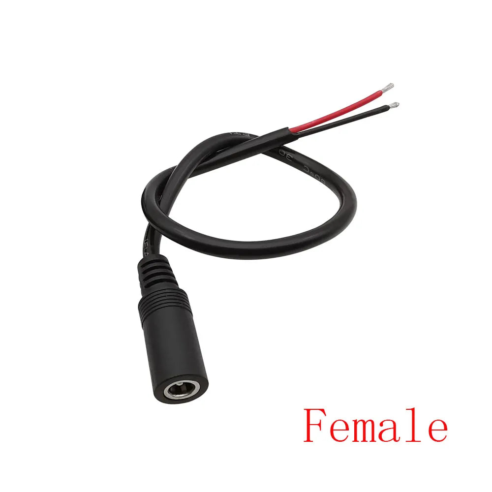 1/2/5Pcs 5.5mm x 2.1mm DC Power Connector DC Male Plug Female Jack 18AWG Cable Wire for 3528 5050 LED CCTV Camera