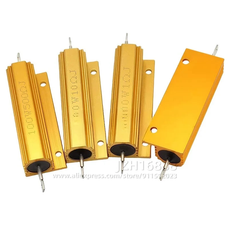 100W Aluminum Housing Wirewound Resistor Metal Case Power Resistor 0.01R 0.1R 0.5R 1R 2R 4R 8R 10R 20R 100R 300R 1K 10K 100K Ohm