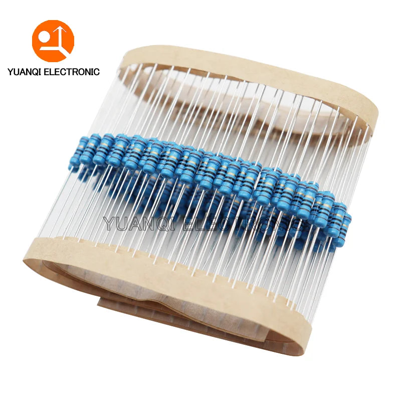 50pcs 1/2W Metal film resistor 0R-4.7M 0.1R 150R 200R 240R 470R 1K 2.4K 4.7K 10K 24K 51K 750K 0.1 0.22 100 300 470 ohms 0.5W