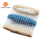 50pcs 1/2W Metal film resistor 0R-4.7M 0.1R 150R 200R 240R 470R 1K 2.4K 4.7K 10K 24K 51K 750K 0.1 0.22 100 300 470 ohms 0.5W