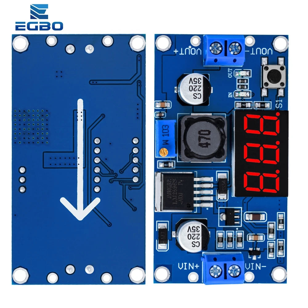 1PCS EGBO LM2596 LM2596S power module + LED Voltmeter DC-DC adjustable step-down power supply module with digital display