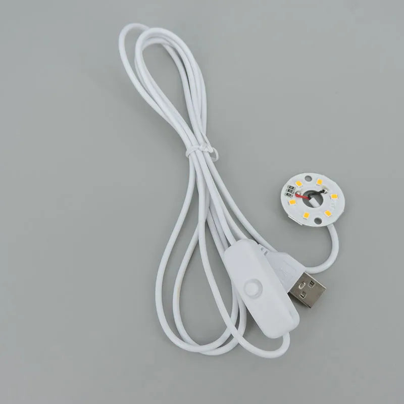 Warm White DC 5V 3W USB LED Lights 2835 Chip Single Color Reading Night Light Desk Book Tablet Lamp with Cable Dimmable