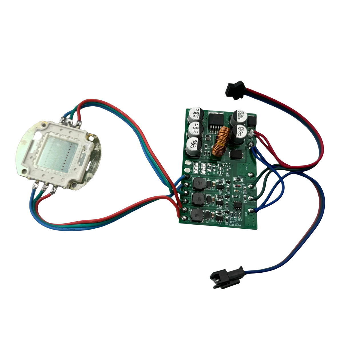 DC12-24V 30W High Power WS2811 RGB IC LED Pixel Module IP20 Smart 10R10G10B COB Pixel Light 3Pin JST in and Output