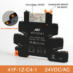 Din Rail Slim Relay Module 41F-1Z-C4-1 Integrated PCB Mount Power Relay With Relay Holder  Relay Socket 6.2mm