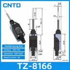 2Pcs CNTD TZ‑8 Series Micro Limit Travel Switch IP65 Waterproof 1NO+1NC 10A 250VAC Industrial Mechanical Position Switch