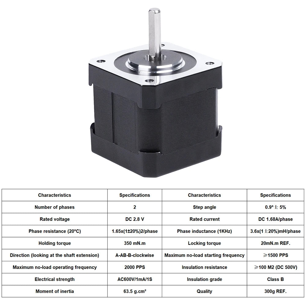 Nema17 Stepper Motor 0.9° 40CM 0.35N.m 1.68A Motors 500mm 350mm Cable MOLEX Connector 502578-0400 For 3D Printer Parts