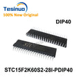 1~5PCS STC15F2K60S2-28I-PDIP40 1T 8051 MCU Microcontroller 60K Flash PDIP40 New Electronic Components In Stock Fast Shipping
