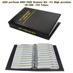4250PCS 0805 SMD Resistor Book Kit 1% High Precision 1Ω-10MΩ 170 Values Sample Resistor Book for Electronics Repair DIY