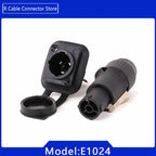 2pcs 3Pins Waterproof IP65 True Locking Powercon Male Plug Jack Power Female Sockets Chassis Wire Connectors