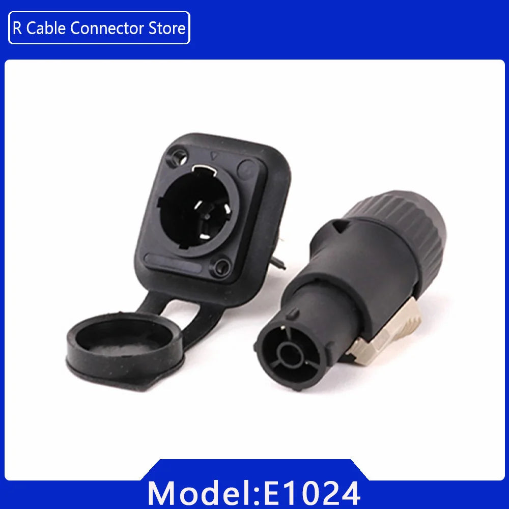 2pcs 3Pins Waterproof IP65 True Locking Powercon Male Plug Jack Power Female Sockets Chassis Wire Connectors