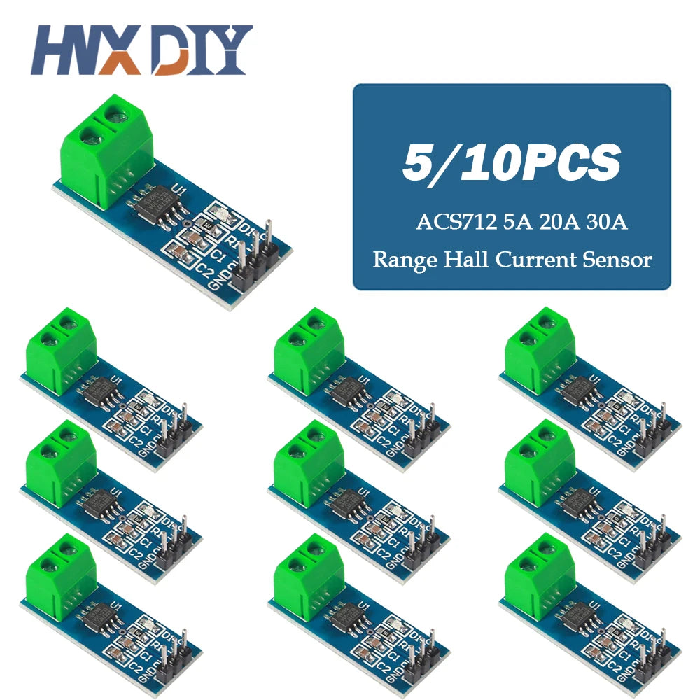 5/10pcs 3pcs ACS712 5A 20A 30A Range Hall Current Sensor Module ACS712-30A ACS712-20A