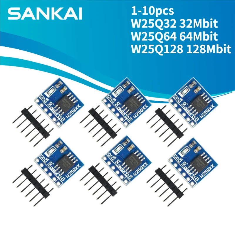 1-10pcs W25Q32 32Mbit / W25Q64 64Mbit / W25Q128 128Mbit 8MByte FLASH NorFlash Storage Module SPI Interface BV FV Modul For STM32
