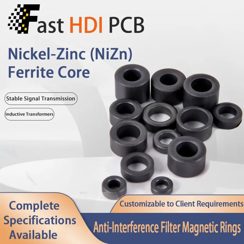 Anti-Interference Ferrite Toroid Core Ni-Zn - High Frequency Common Mode Inductor Ring for Electronic Equipment