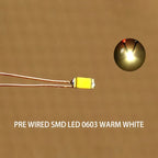 10pcs/Lot 0402 0603 SMD Lamp Wired Micro Led Pre-Soldered Micro Litz Wired Chip 20cm 3V Railway Model Scenes