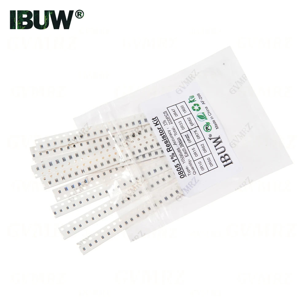 0201 0402 0603 0805 1206 1% 5% SMD Resistor Assorted Kit 1R-1M 10K 100K 1K 100R Resistance Set DIY