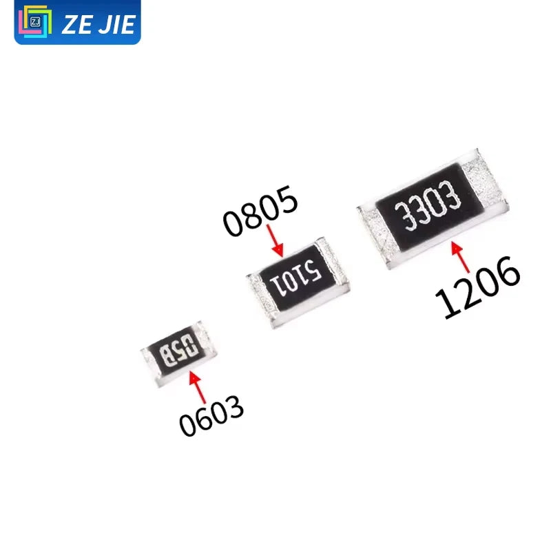 0603/0805/1206 SMD Resistors, 0R, 1R, 2K, 2.2R, 3.3R, 4.7K, 5.1R, 100K, 1M