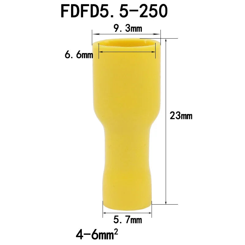 100pcs/50 pairs Female/Male Spade Connectors 16-14 AWG Spade Quick Disconnect Connectors Insulated Spade Wire Crimp Terminal