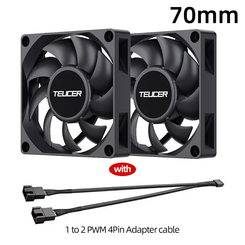 TEUCER UT-60 Slim 60mm PC Case Fan 3500RPM High Airflow CPU Cooler 6/7CM Ultra-thin Cooling Fan