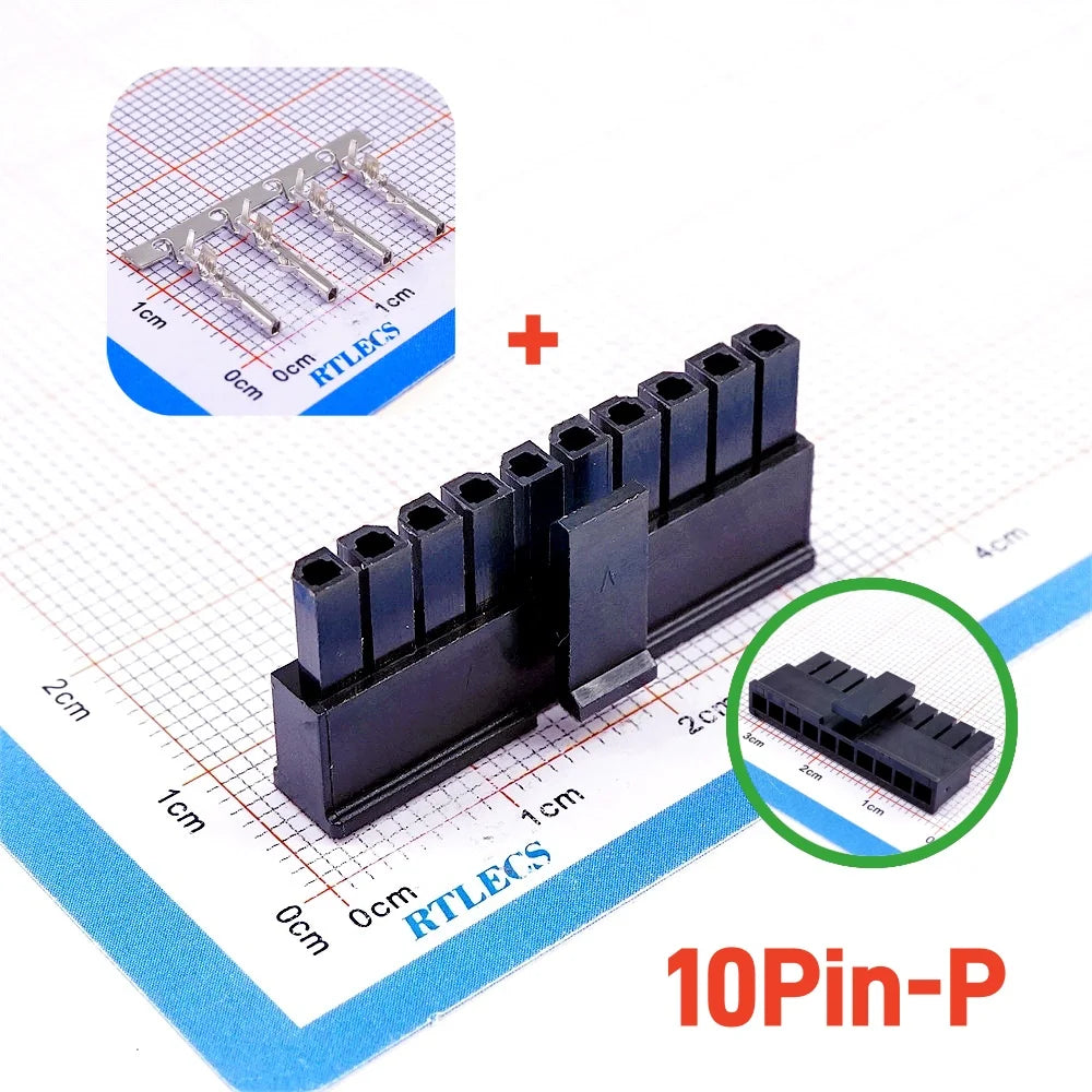 10 100 Sets Micro-Fit 3.0 MM Connector Single Row Male Housing Plug 1x2  2 Pin 3 4 5 6 7 8 9 10 Pin /Matching Female Terminal