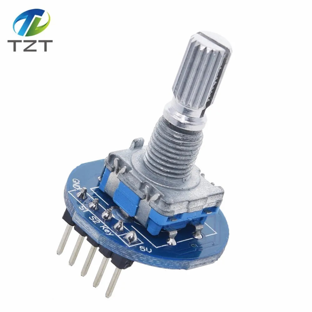 TZT 1/3PCS Rotary Encoder Module for Arduino Brick Sensor Development Round Audio Rotating Potentiometer Knob Cap EC11
