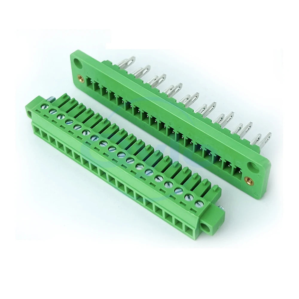 (1 pcs) 2EDGWB - 3.5mm 3.81mm Wall-Mounted Fixed Plug-in Terminal Block with Lugs KF 15EDGAM/KM Complete Set 3.5 3.81 2~24P