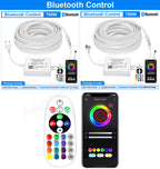 30M 20M 10M RGB LED Neon Strip Light 220V Decor Home Lighting Waterproof Flexible LED Ribbon Remote/Bluetooth/Tuya WiFi Control