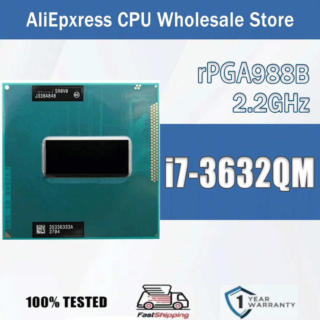 Intel Core I7-3632QM 2.2GHz 4 Cores 8 Threads 6M 35W I7 3632QM Computer CPU Processor Server Socket G2 / RPGA988B SR0V0