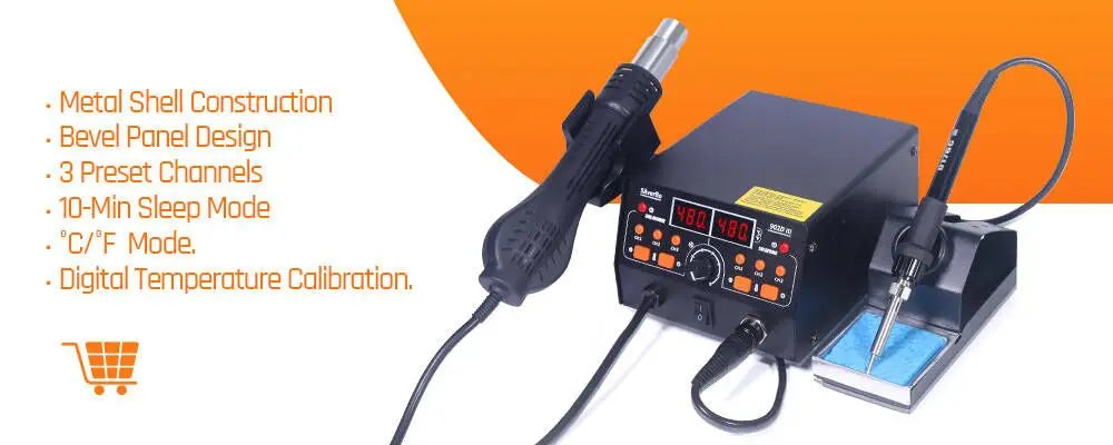 Silverflo 858D-II Hot Air Rework Station 700W Heat Gun Station With Temp.Calibration Mode for BGA PCB IC Phone Repair 220V