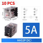 10pcs Small Intermediate Relay AC 220V DC C24 HH52P HH53P HH62P HH63P LED  General Mini Electromagnetic Relay Wholesale