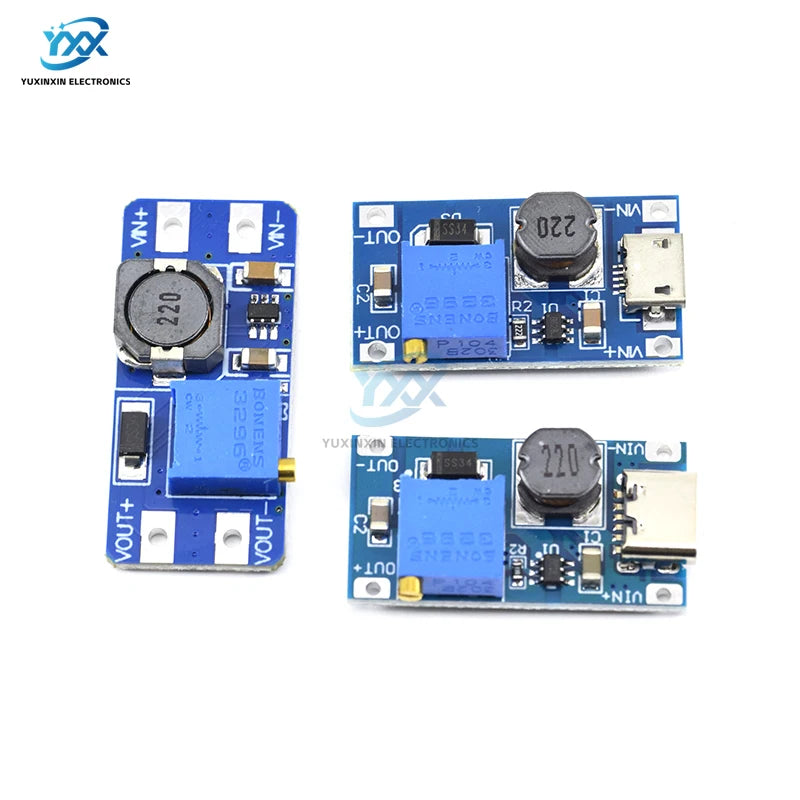1/3/5/10PCS MT3608 DC-DC Step Up Converter Module Adjustable Boost 2A Max Power Supply Board 2V-24V To 5V 9V 12V 28V Booster