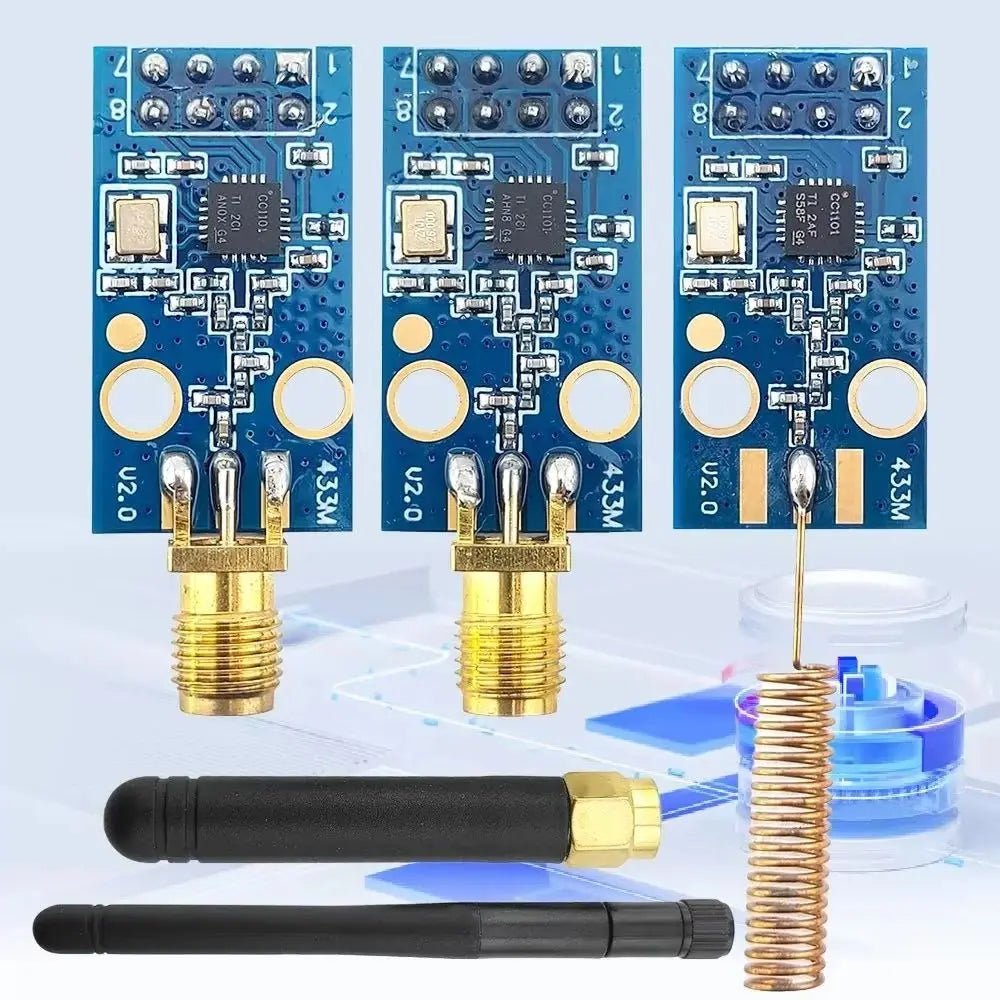 CC1101 Wireless Module 10Mbps Communication Rate 433M Data Transmission and Receiving Modules with SMA Antenna SPI Interface
