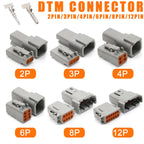 Deutsch Connector DTM Waterproof Automobile Connector With Terminal Male Female Plug&Socket DTM04-2/3/4/6/8/12P DTM06