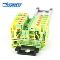 PT6-PE Push-in 6mm² Ground Din Rail Terminal Block Feed-Through Protective Earth Strip Plug Wire Electrical Connector PT 6-PE