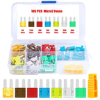 35/56/70/84/100/105/126pcs Micro 2 Blade Fuse Assortment Kit for Truck Replacement with Fuse Puller(5A,7.5A,10A,15A,20A,25A,30A)