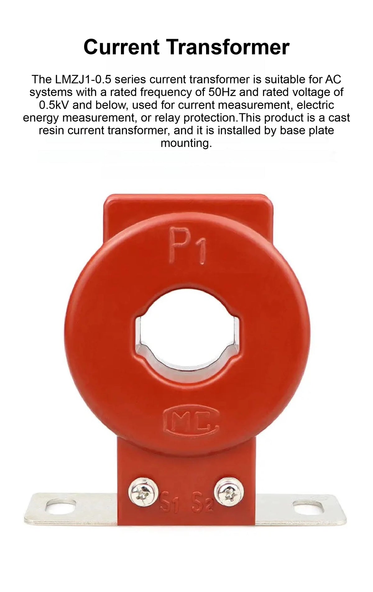 LMZJ1 Ring Type Current Transformer CT 50/5A-1000/5A Class 0.5 Precision Metering AC Current Transformer 0.5KV